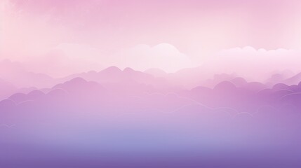 A soft blend of mauve and lavender hues fills the background, creating a peaceful atmosphere reminiscent of twilight in the mountains