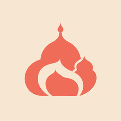 Obraz premium Minimal Muslim Logo silhouette vector art illustration. Mosque logo design vector art.