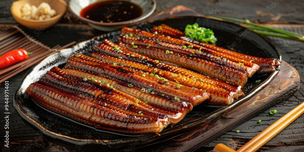 Canvas Prints grilled freshwater eel served with a classic sweet soy sauce dip