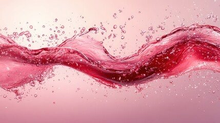 Abstract Pink Wave on Pastel Background