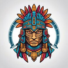 Fototapeta premium Native American Warrior Illustration