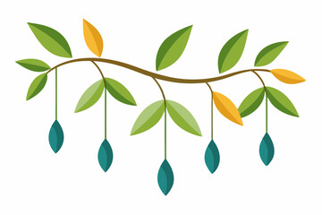 branch with  leaves vector illustration on a white background