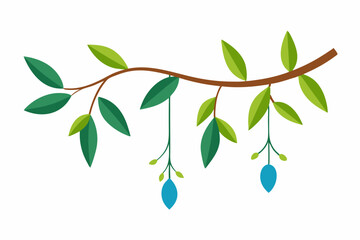 branch with  leaves vector illustration on a white background