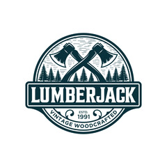 Vintage Woodwork Carpentry Logo Design Vector Template illustration