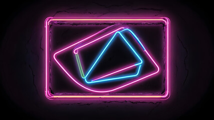 Glowing neon sign with an abstract design, symbolizing modern nightlife, glowtime urban aesthetic, energetic and stylish.