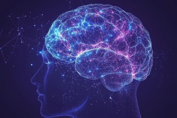 Heads with interconnected brain waves depicting the synchronization of thoughts during communication