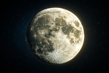 Fototapeta premium A full moon in the night sky with stars in the background