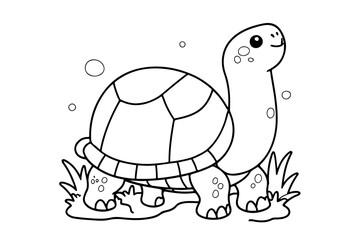 Coloring pages of a turtle for kids