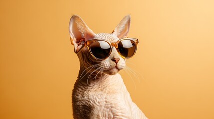 Fototapeta premium Cool Sphynx Cat Wearing Sunglasses