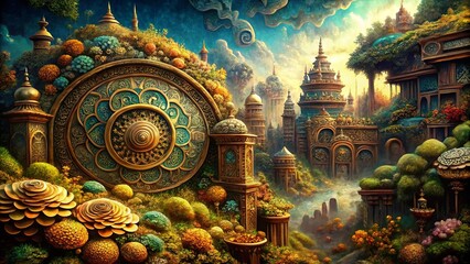 Fototapeta premium Richly detailed stock photo with intricate textures and depth, creating a vividly realistic portrayal with nuanced layers and intricate complexity