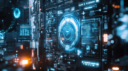Fototapeta premium Abstract Futuristic Digital Interface Design