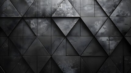 Obraz premium Striking Geometric Monochrome Abstract Pattern with Triangular Parallelogram Tiles