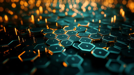 Fototapeta premium Abstract Hexagon Pattern: Futuristic Technology Background