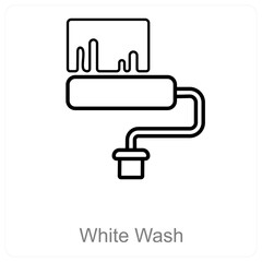 White Wash and paint roller icon concept