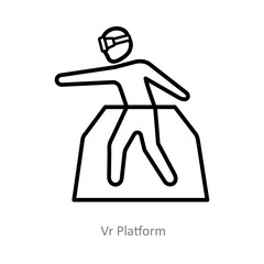 Vr Platform and simulation icon concept