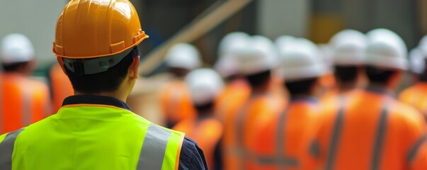 Diligent Safety Officer Enforcing Industrial Control Measures for Compliance