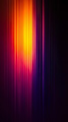 A dark background with a bright orange and purple stripe pattern