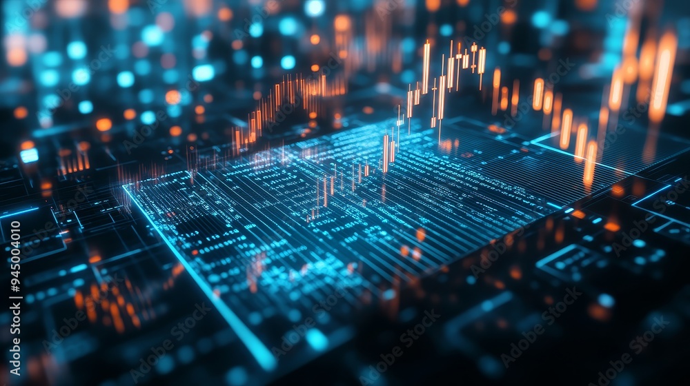 Poster abstract futuristic technology background with data and charts