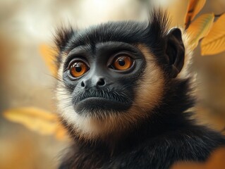 Obraz premium Close up of a Gray bellied Night Monkey in Tropical Forest