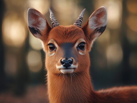 Detailed Close Up of a Pudu, Pudu puda, in the Wild