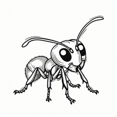 Fototapeta premium cartoon of a Ant children coloring book