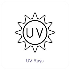UV Rays and Ultraviolet radiation icon concept