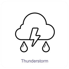 Thunderstorm and cyclone icon concept