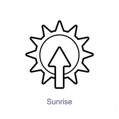 Sun Rise and weather icon concept