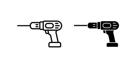 Set of Drill icons. for mobile concept and web design. vector illustration on white background