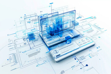 Server Virtualization Concept - Partitioning of Central Physical Server into Smaller Virtual Servers to Maximize Computing Resources