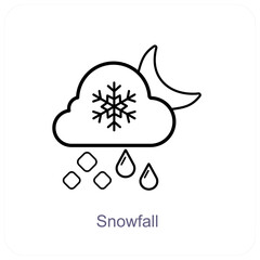 Snowfall and weather icon concept