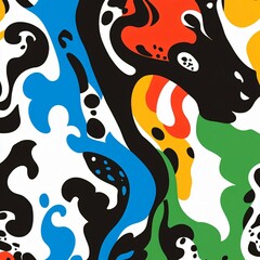 Abstract Colorful Swirls and Shapes Design