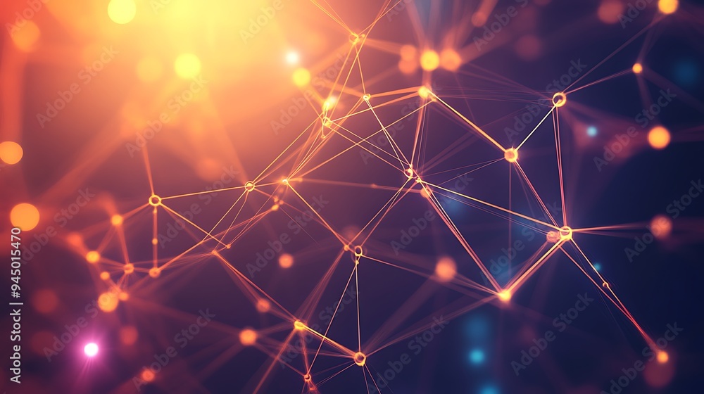 Aufkleber abstract network of interconnected points