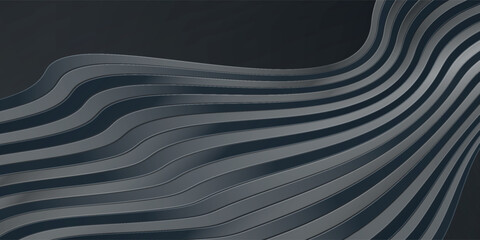 Elegant 3d abstract wavy background with smooth waves and modern monochrome gradient patterns.