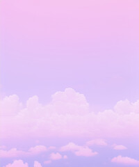 Fantasy sky with sugar cotton pink pastel clouds in a dreamy background