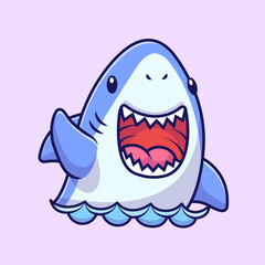 Cute Shark Waving Hand Cartoon Vector Icon Illustration.
Animal Nature Icon Concept Isolated Premium Vector. Flat
Cartoon Style