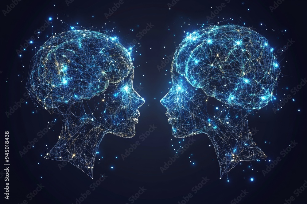 Poster a futuristic illustration of a glowing neural network representing the intricate connections between