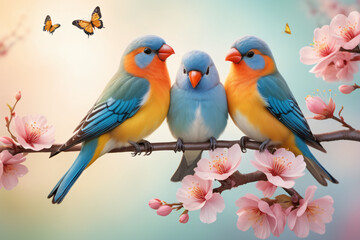 birds on a branch