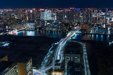 東京夜景　汐留から勝どき方面を望む