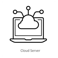 Cloud Server  and computing icon concept