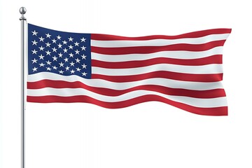 Fototapeta premium A waving American flag featuring stars and stripes, symbolizing national pride and identity.