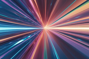 Stunning 3D Aesthetic of Fluidity and Spectrum with Radiant Geometrical Flow