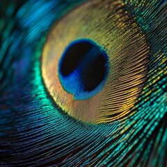 Brilliant peacock feather displaying natures palette