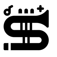 brass instrument glyph icon