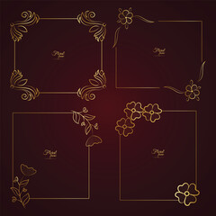 Ornament Picture Frame Border Effect With Flower