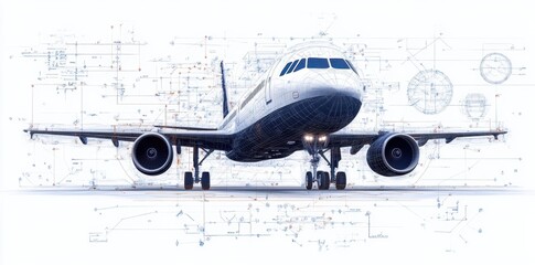 Sustainable design concepts in aerospace industry blueprints focus on integrating eco-friendly materials, energy-efficient systems