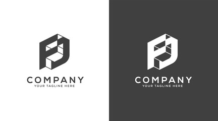 Modern creative letter FJ logo icon design. Monogram JF logo 3d