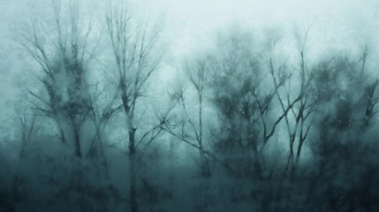 Naklejka premium creepy wood scene with fog, halloween