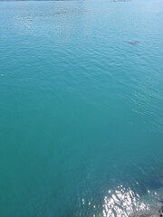 
It is a sparkling blue sea.