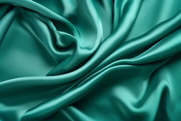 Obraz premium Processed collage of emerald green silk surface texture. Background for banner, backdrop